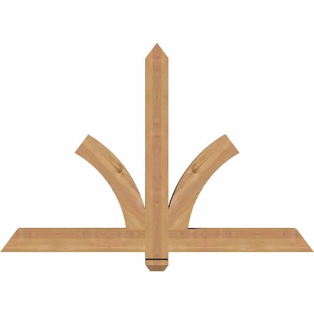 Ekena Millwork Redmond Smooth Timber Gable Bracket, Western Red Cedar, 48"W x 32"H x 3 1/2"D x 3 1/2"F, 16/12 Pitch GBW048X32X0404RED00SWR